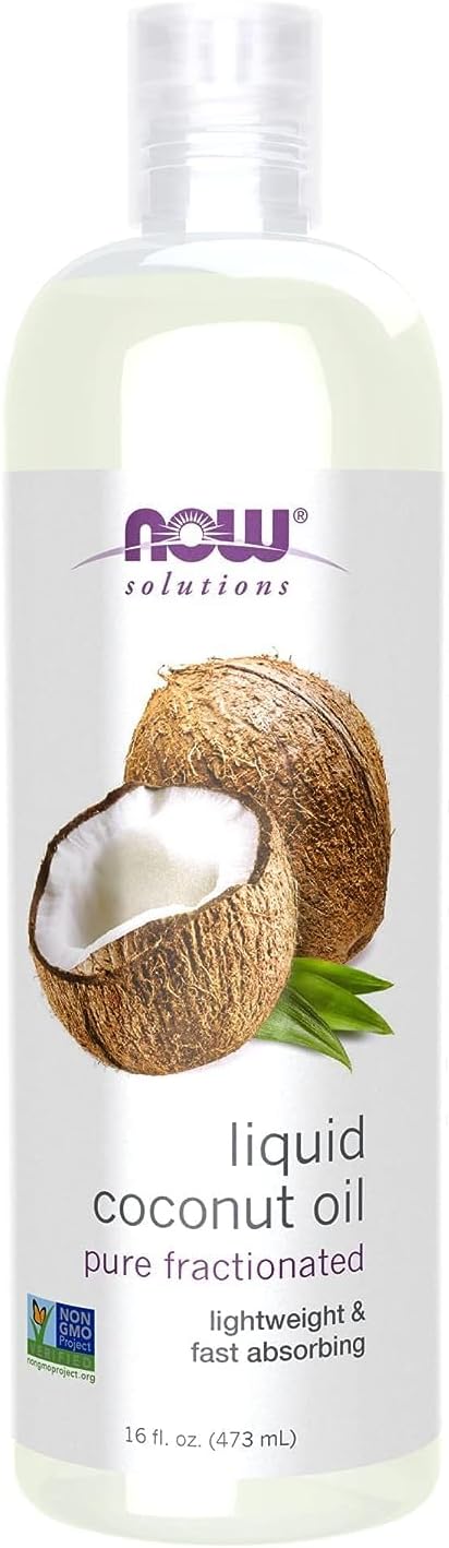 NOW Solutions, Liquid Coconut Oil, Light and Nourishing, Promotes Healthy-Looking Skin and Hair, 16-Ounce - 24hrsmart